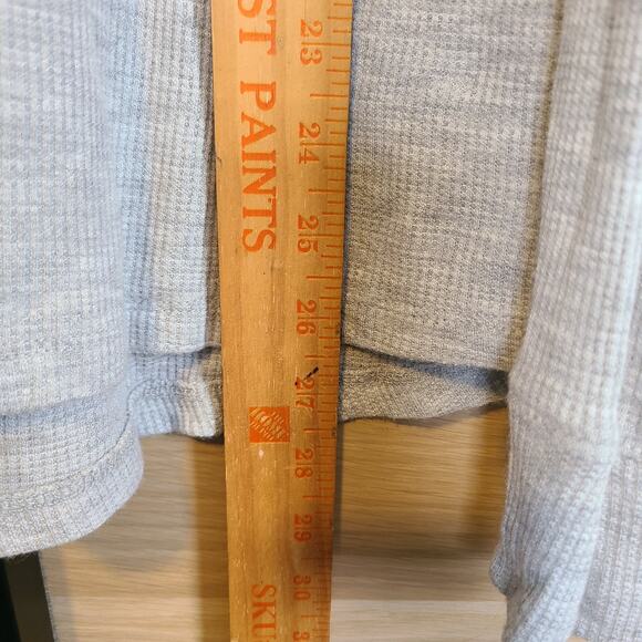 Sanctuary Waffle Knit Thermal Shirt Womens Oversized Flowy Top Size M Gray Basic - Picture 8 of 9